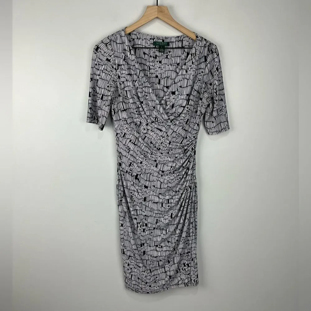Lauren by Ralph Lauren V Neck Wrap Top Style Dress 6